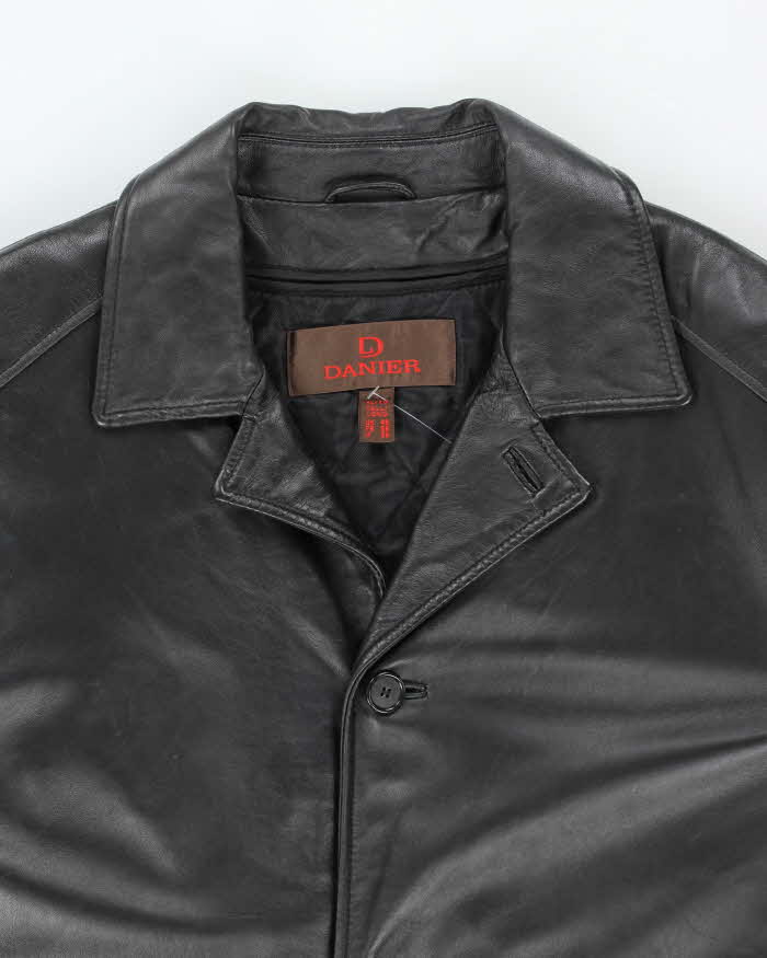 Vintage 90's Danier Heavyweight Button Up Leather Jacket - XL