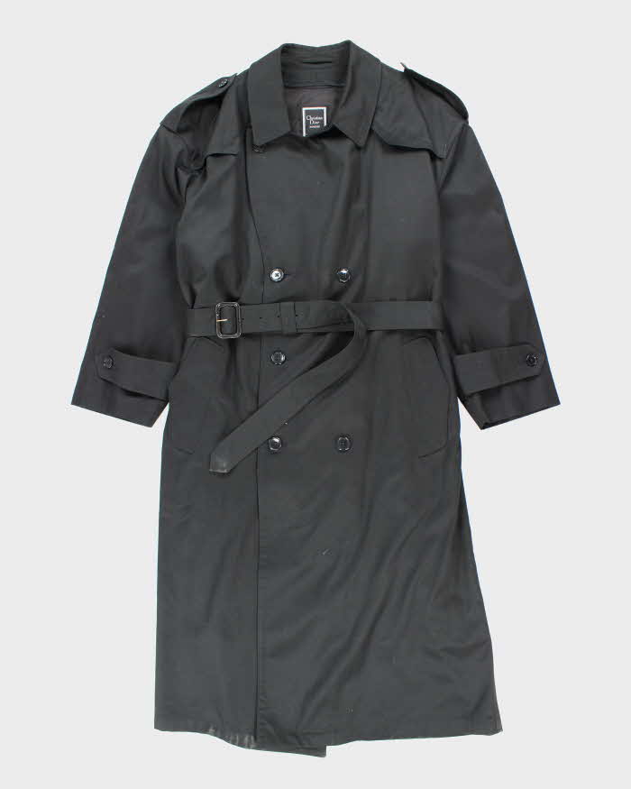Vintage 80's Christian Dior Wool Blend lined Long Overcoat - XL