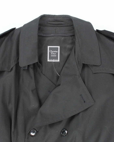 Vintage 80's Christian Dior Wool Blend lined Long Overcoat - XL