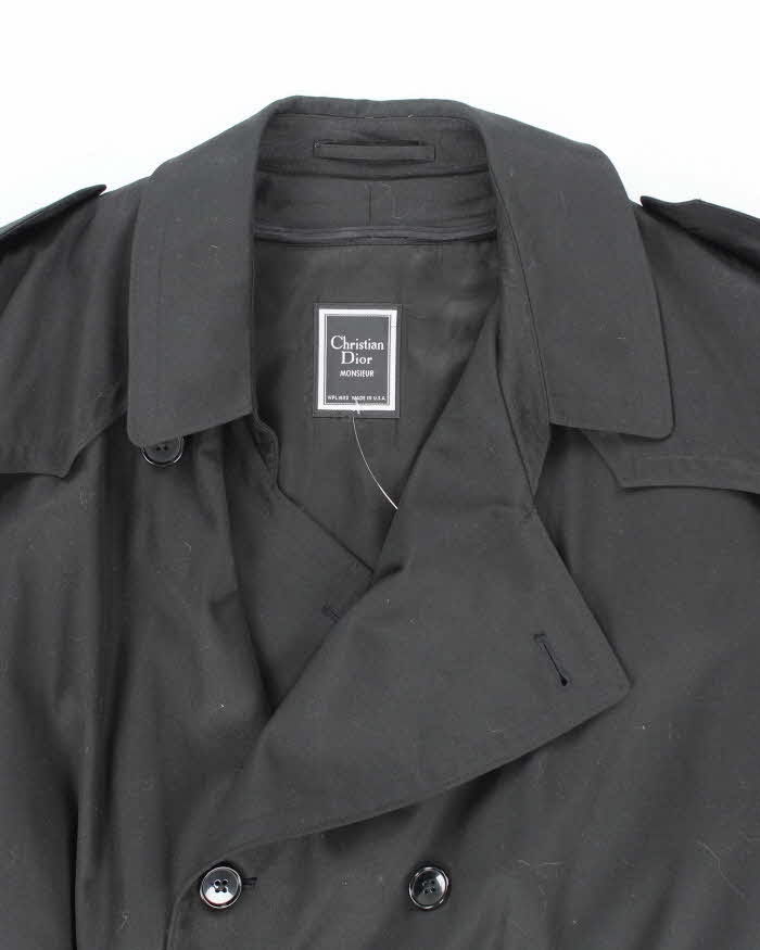 Vintage 80's Christian Dior Wool Blend lined Long Overcoat - XL