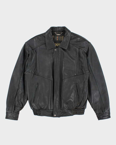 Vintage Danier Black Leather Bomber Jacket - S