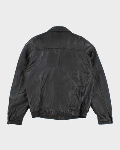 Vintage Danier Black Leather Bomber Jacket - S