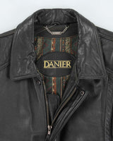 Vintage Danier Black Leather Bomber Jacket - S