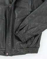 Vintage Danier Black Leather Bomber Jacket - S