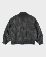 Vintage Danier Black Leather Bomber Jacket - L