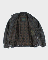 Vintage Danier Black Leather Bomber Jacket - L