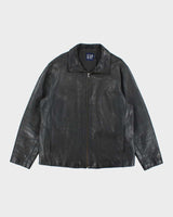 Vintage 90's GAP Heavyweight Zip Up Leather Jacket - L