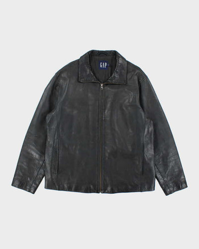 Vintage 90's GAP Heavyweight Zip Up Leather Jacket - L