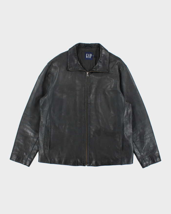 Vintage 90's GAP Heavyweight Zip Up Leather Jacket - L