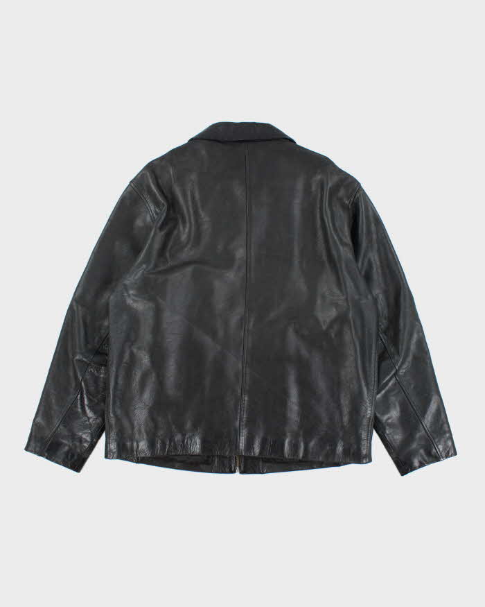 Vintage 90's GAP Heavyweight Zip Up Leather Jacket - L – Rokit
