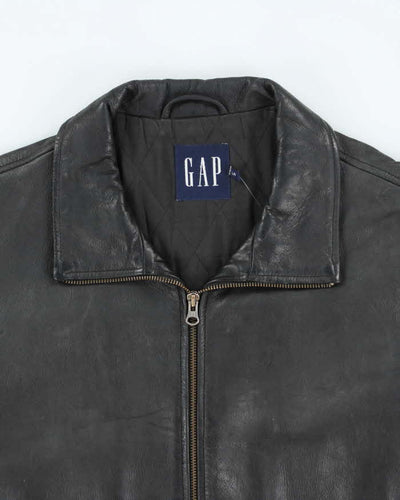 Vintage 90's GAP Heavyweight Zip Up Leather Jacket - L