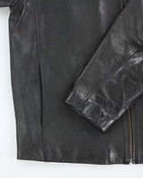 Vintage 90's GAP Heavyweight Zip Up Leather Jacket - L