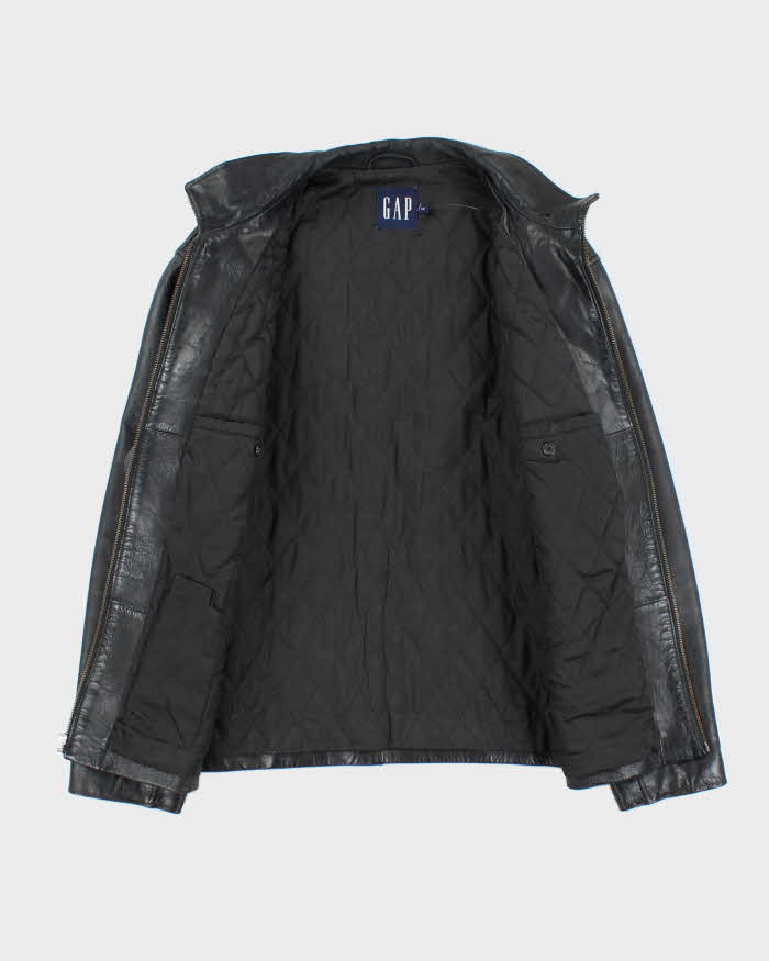Vintage 90's GAP Heavyweight Zip Up Leather Jacket - L – Rokit