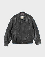 Vintage 90's London Fog Heavyweight Leather Bomber Jacket - L