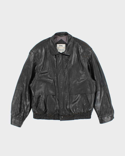 Vintage 90's London Fog Heavyweight Leather Bomber Jacket - L