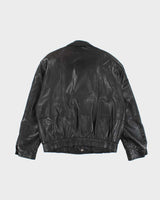 Vintage 90's London Fog Heavyweight Leather Bomber Jacket - L