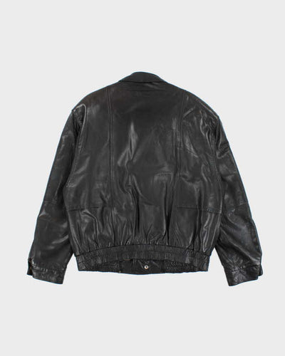 Vintage 90's London Fog Heavyweight Leather Bomber Jacket - L