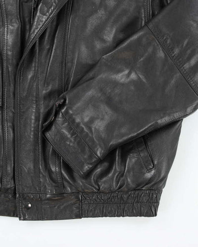 Vintage 90's London Fog Heavyweight Leather Bomber Jacket - L