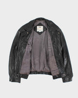 Vintage 90's London Fog Heavyweight Leather Bomber Jacket - L