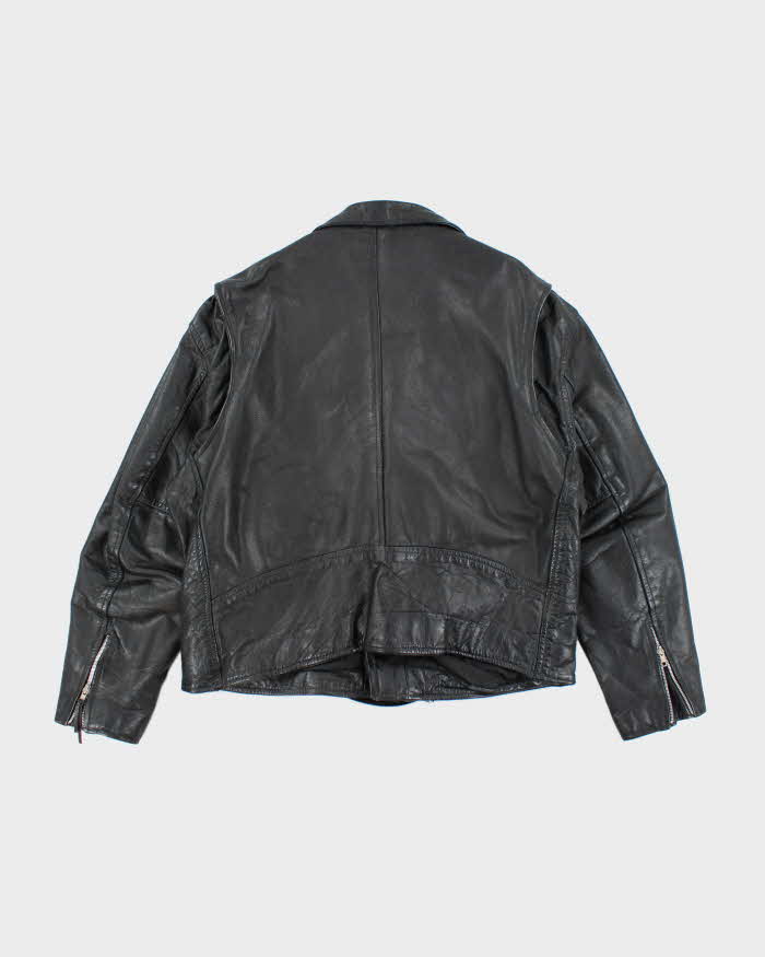 Vintage 90's Heavyweight Leather Biker Jacket - XL