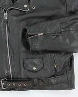 Vintage 90's Heavyweight Leather Biker Jacket - XL