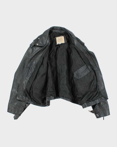 Vintage 90's Heavyweight Leather Biker Jacket - XL