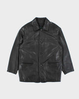Vintage 90's Danier Oversized Heavyweight Leather Button Up Jacket - XS