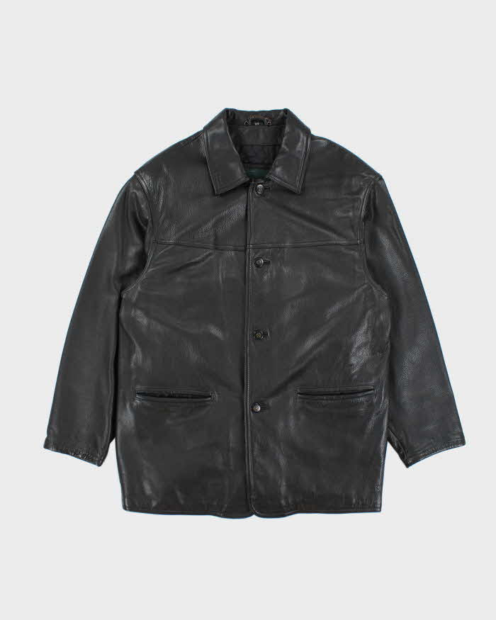 Vintage 90's Danier Oversized Heavyweight Leather Button Up Jacket - XS