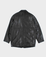 Vintage 90's Danier Oversized Heavyweight Leather Button Up Jacket - XS