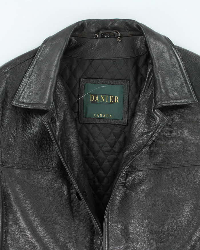 Vintage 90's Danier Oversized Heavyweight Leather Button Up Jacket - XS