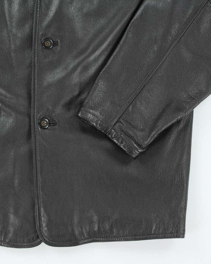 Vintage 90's Danier Oversized Heavyweight Leather Button Up Jacket - XS