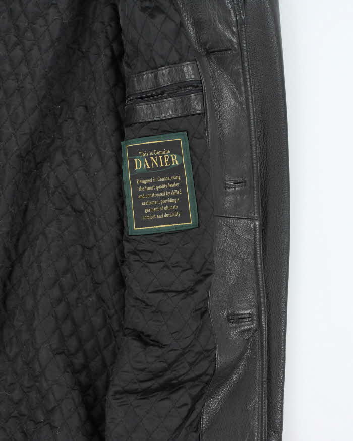 Vintage 90's Danier Oversized Heavyweight Leather Button Up Jacket - XS