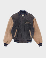 Vintage 90's Treasure Island Embroidered Suede Varsity Jacket - S