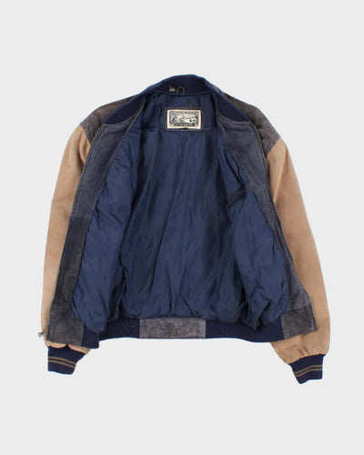 Vintage 90's Treasure Island Embroidered Suede Varsity Jacket - S