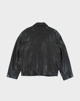Vintage 2000's Danier Perforated Leather Harrington Jacket - S