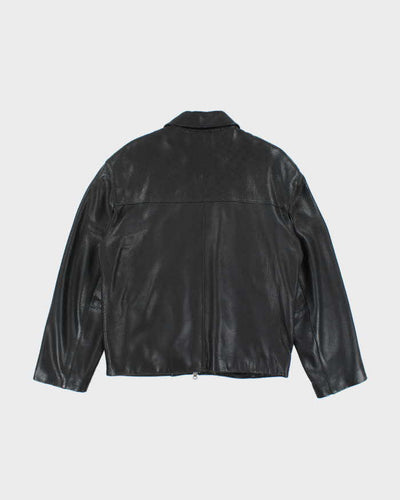 Vintage 2000's Danier Perforated Leather Harrington Jacket - S