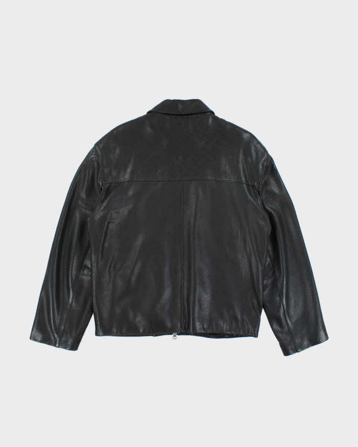 Vintage 2000's Danier Perforated Leather Harrington Jacket - S