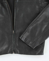 Vintage 2000's Danier Perforated Leather Harrington Jacket - S