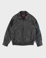 Vintage 90's Danier Heavyweight Leather Insulated Zip Up Jacket - M