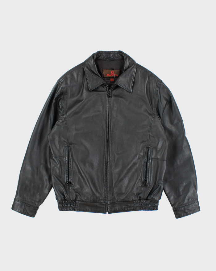Vintage 90's Danier Heavyweight Leather Insulated Zip Up Jacket - M
