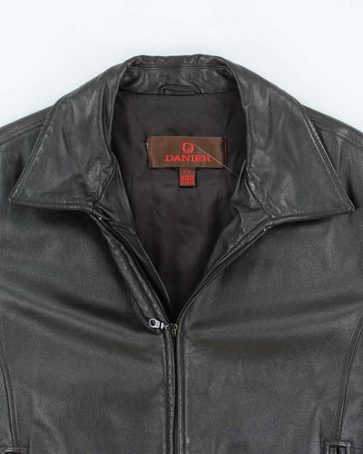 Vintage 90's Danier Heavyweight Leather Insulated Zip Up Jacket - M