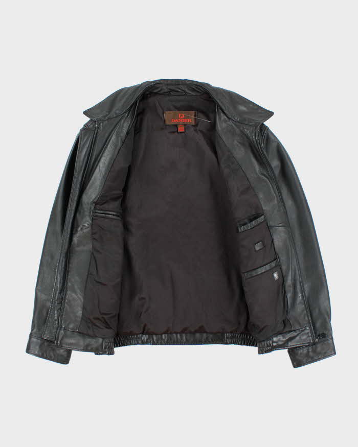Vintage 90's Danier Heavyweight Leather Insulated Zip Up Jacket - M