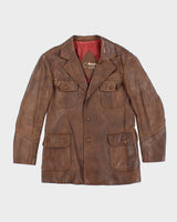 Vintage 80's Marquis of London Leather Double Breasted Jacket - M