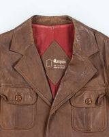 Vintage 80's Marquis of London Leather Double Breasted Jacket - M