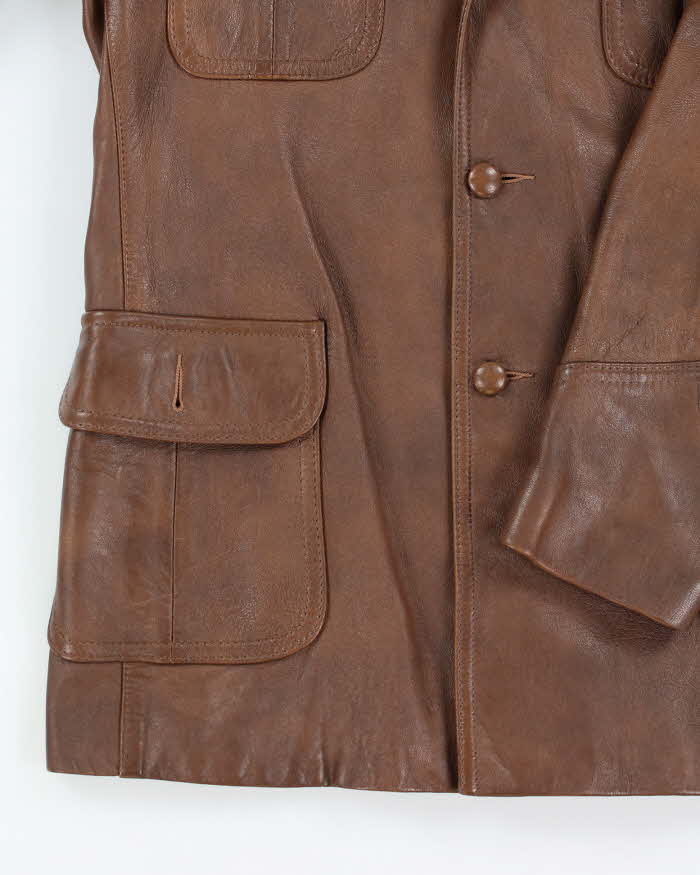 Vintage 80's Marquis of London Leather Double Breasted Jacket - M