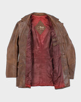 Vintage 80's Marquis of London Leather Double Breasted Jacket - M