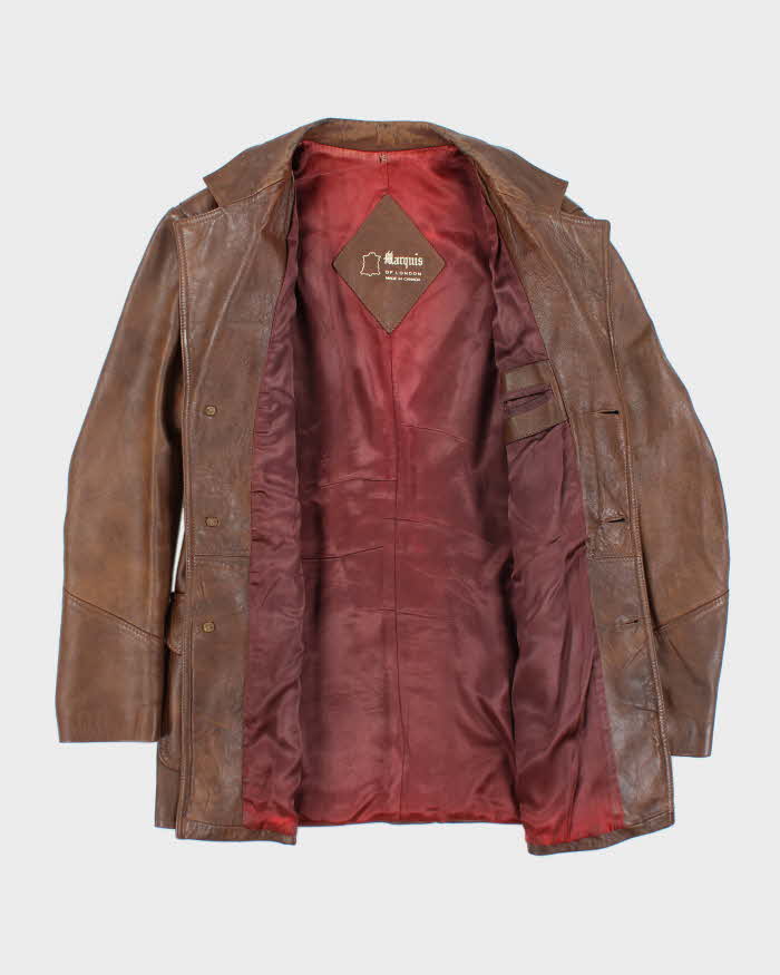 Vintage 80's Marquis of London Leather Double Breasted Jacket - M