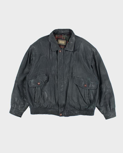 Vintage 80's Gallucci Heavyweight Oversized Leather Bomber Jacket - XXL
