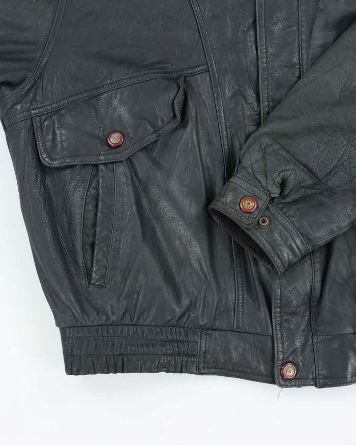 Vintage 80's Gallucci Heavyweight Oversized Leather Bomber Jacket - XXL