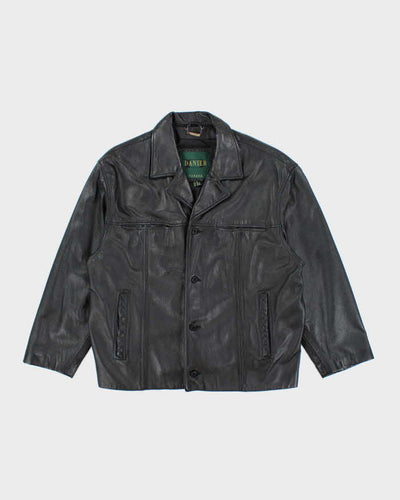 Vintage Danier Heavyweight Button Up Leather Jacket - L